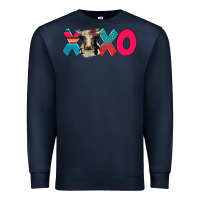 Navy xoxo holstein cow Premium Sweatshirt - AdoDesignShop