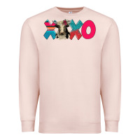 Pale Pink xoxo holstein cow Premium Sweatshirt - AdoDesignShop