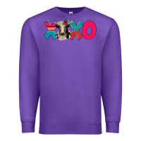 Purple xoxo holstein cow Premium Sweatshirt - AdoDesignShop