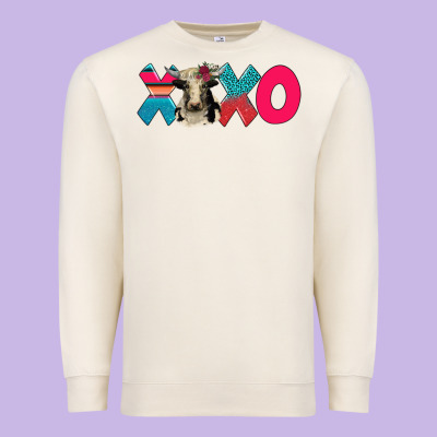 Xoxo Holstein Cow Premium Sweatshirt Designed By Adodesignshop