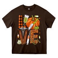 Chocolate Brown Fall Nurse love Heavy Core Tee - NancyCooperArtShop