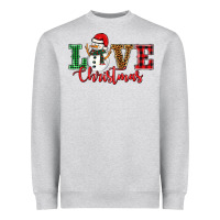 Heather Grey love christmas snowman Heavyweight Sweatshirt - BarkalooDesign