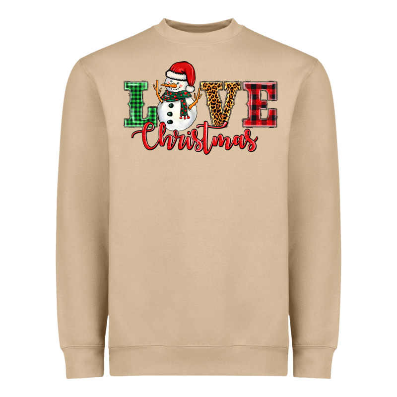 Love Christmas Snowman Heavyweight Sweatshirt by BarkalooDesign | Teevron