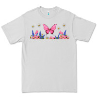 Dove Grey butterflies and flowers Premium Tee - TumblerDesignByShophia