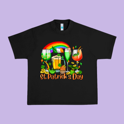 St. Patrick's Wine Glasses Urban Heavy Tee Designed By Oliviacreatesart