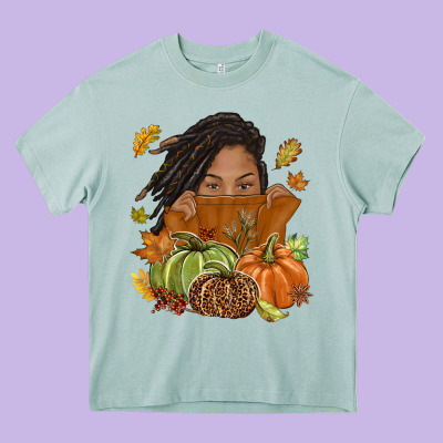 Fall With Black Girl Heavy Core Tee Designed By Nancycooperartshop