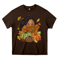 Chocolate Brown Fall with black girl Heavy Core Tee - NancyCooperArtShop