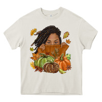 Cream Fall with black girl Heavy Core Tee - NancyCooperArtShop