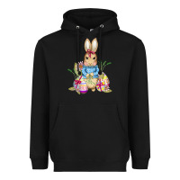 Black easter bunny and eggs Heavyweight Hoodie - AdoDesignShop