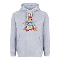 Heather Grey easter bunny and eggs Heavyweight Hoodie - AdoDesignShop