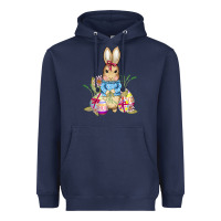 Navy easter bunny and eggs Heavyweight Hoodie - AdoDesignShop