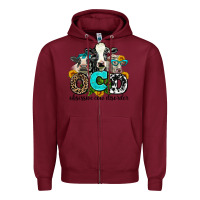 Burgundy ocd obsessive cow disorder Zipper Hoodie - AdoDesignShop