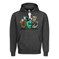 Charcoal Heather ocd obsessive cow disorder Zipper Hoodie - AdoDesignShop