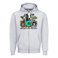 Heather Grey ocd obsessive cow disorder Zipper Hoodie - AdoDesignShop