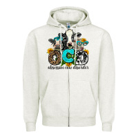 Oatmeal Heather ocd obsessive cow disorder Zipper Hoodie - AdoDesignShop