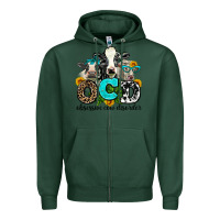 Sports Green ocd obsessive cow disorder Zipper Hoodie - AdoDesignShop