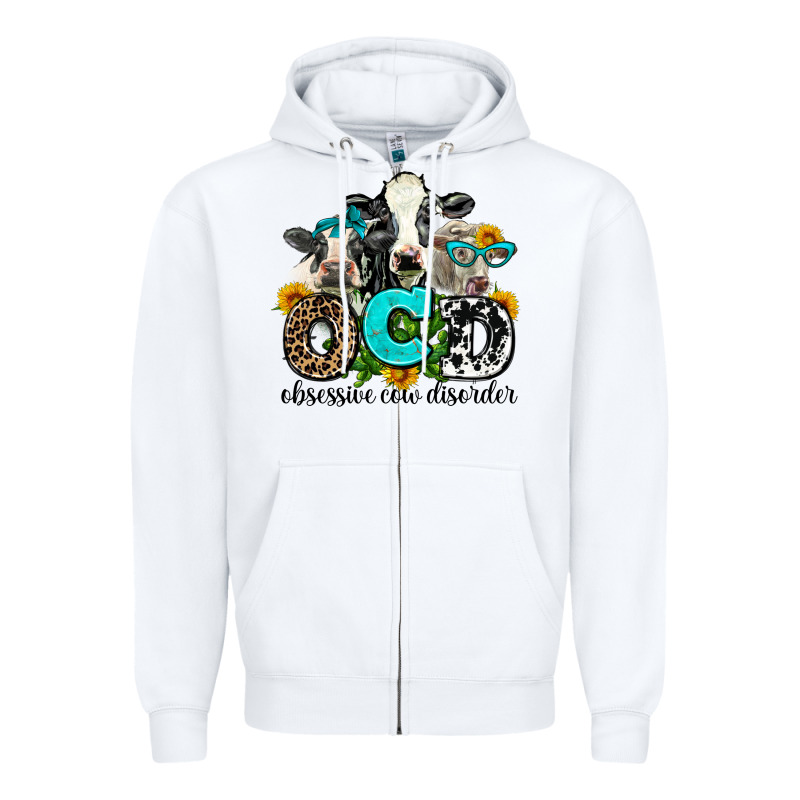 Ocd Obsessive Cow Disorder Zipper Hoodie by AdoDesignShop | Teevron