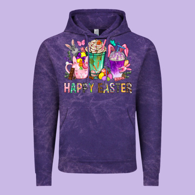 Happy Easter Coffee Cups With Bunny Vintage Hoodie Designed By Bundleandbundleshop