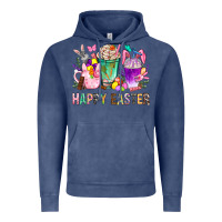 Vintage Denim Happy Easter Coffee Cups With Bunny Vintage Hoodie - BundleAndBundleShop