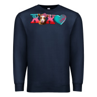 Navy xoxo guarnsey cow Premium Sweatshirt - AdoDesignShop