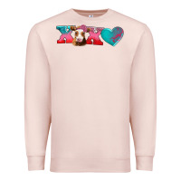 Pale Pink xoxo guarnsey cow Premium Sweatshirt - AdoDesignShop