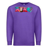Purple xoxo guarnsey cow Premium Sweatshirt - AdoDesignShop