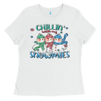White chillin with my snowmies Ladies Tee - CowGirlArtShop