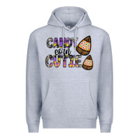 Heather Grey Candy Corn Cutie Premium Hoodie - CowhideDigitalArt