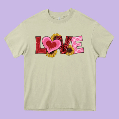 Valentines Day Love Sunflowers Heavy Core Tee Designed By Ranaportraitstore