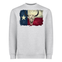 Heather Grey distressed tesas flag Heavyweight Sweatshirt - BarkalooDesign