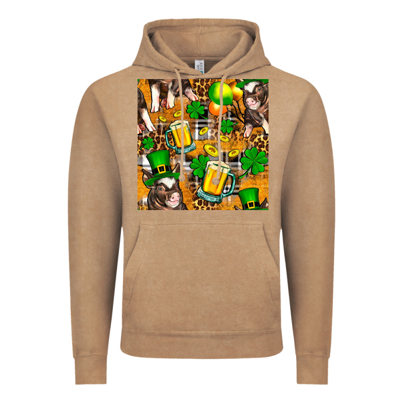 St. Patrick's Day Pig With Beer And Shamrock Vintage Hoodie by FaDigitalArtStudio | Teevron