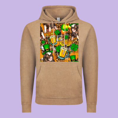 St. Patrick's Day Pig With Beer And Shamrock Vintage Hoodie Designed By Fadigitalartstudio