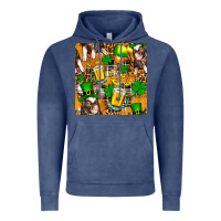 Vintage Denim St. Patrick's Day Pig With Beer And Shamrock Vintage Hoodie - FaDigitalArtStudio