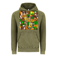 Vintage Olive St. Patrick's Day Pig With Beer And Shamrock Vintage Hoodie - FaDigitalArtStudio