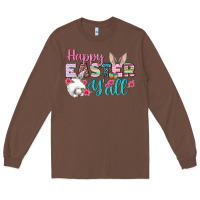 Chestnut Happy Easter Y'all Long Sleeve Tee - BundleAndBundleShop