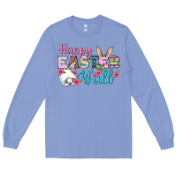 Colony Blue Happy Easter Y'all Long Sleeve Tee - BundleAndBundleShop