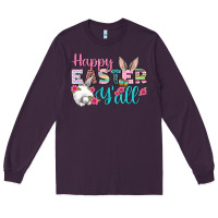 Plum Happy Easter Y'all Long Sleeve Tee - BundleAndBundleShop