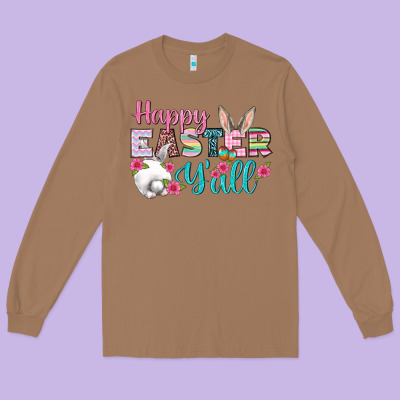 Happy Easter Y'all Long Sleeve Tee Designed By Bundleandbundleshop
