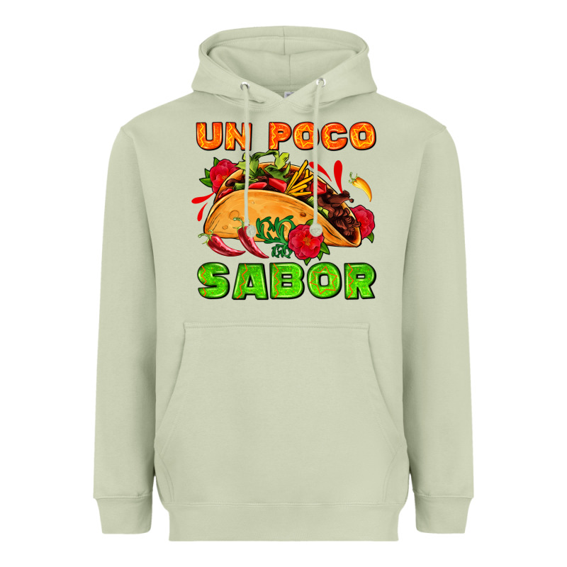 Un Poco Sabor With Taco And Pepper Heavyweight Hoodie by AdoDesignShop | Teevron
