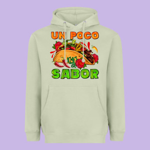 Un Poco Sabor With Taco And Pepper Heavyweight Hoodie Designed By Adodesignshop