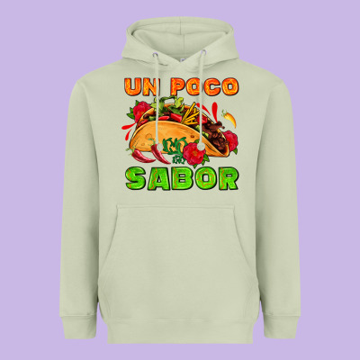Un Poco Sabor With Taco And Pepper Heavyweight Hoodie Designed By Adodesignshop
