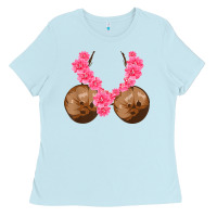 Baby Blue hawaiian coconut bra cool halloween flowery Ladies Tee - baoMotion