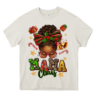 Cream mama claus afro messy bun Heavy Core Tee - texasbilliewilder