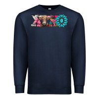 Navy xoxo braunvieh cow Premium Sweatshirt - AdoDesignShop