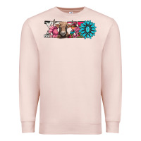Pale Pink xoxo braunvieh cow Premium Sweatshirt - AdoDesignShop
