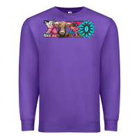 Purple xoxo braunvieh cow Premium Sweatshirt - AdoDesignShop
