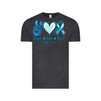 Vintage Black Peace Love Cure Prostate Cancer Vintage Tee - Jasminsmagicworld