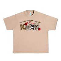 Burro Xoxo Valentine skulls Valentine's Day Urban Heavy Tee - FaDigitalArtStudio