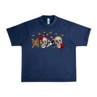 Navy Xoxo Valentine skulls Valentine's Day Urban Heavy Tee - FaDigitalArtStudio