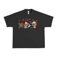 Pigment Black Xoxo Valentine skulls Valentine's Day Urban Heavy Tee - FaDigitalArtStudio